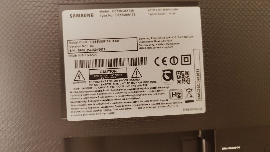 55cali smart tv 4K UHD , Wi-Fi ,bluetooth, DVB-T2