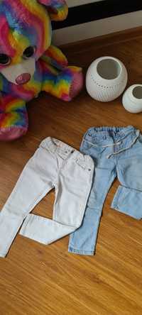 2 pary spodni jeansy dla dziewczynki Zara 98/104