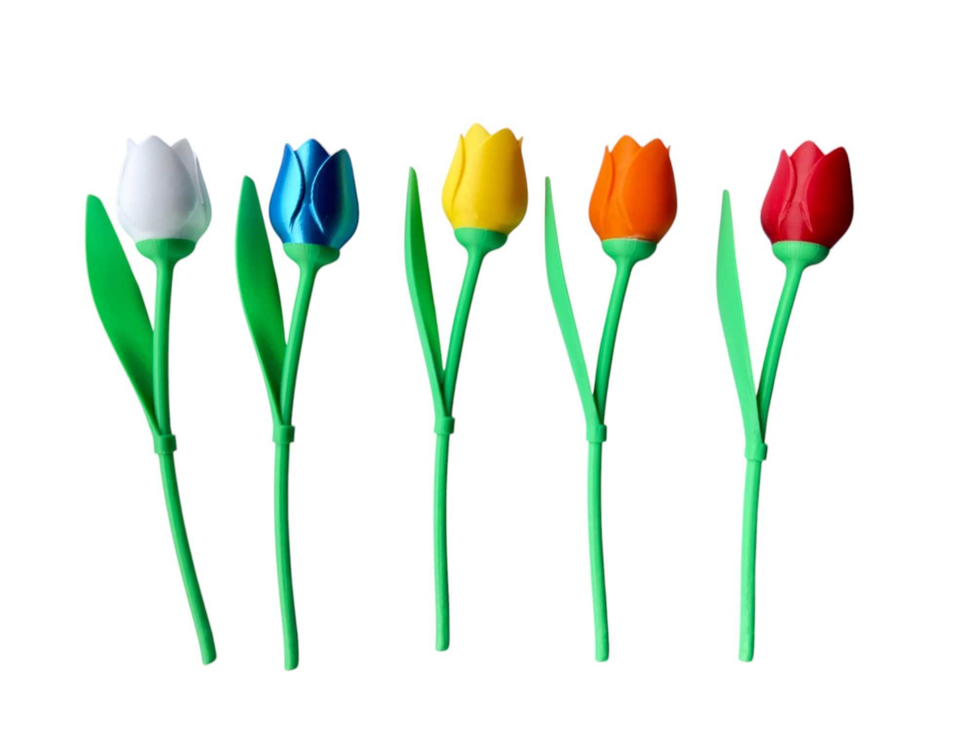 Tulipan 3D – nowoczesny, realistyczny, sztuczny kwiat, druk 3D, kolory