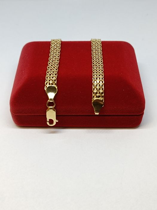 Złota bransoletka splot Bismark dł.19,5cm, złoto próby 585