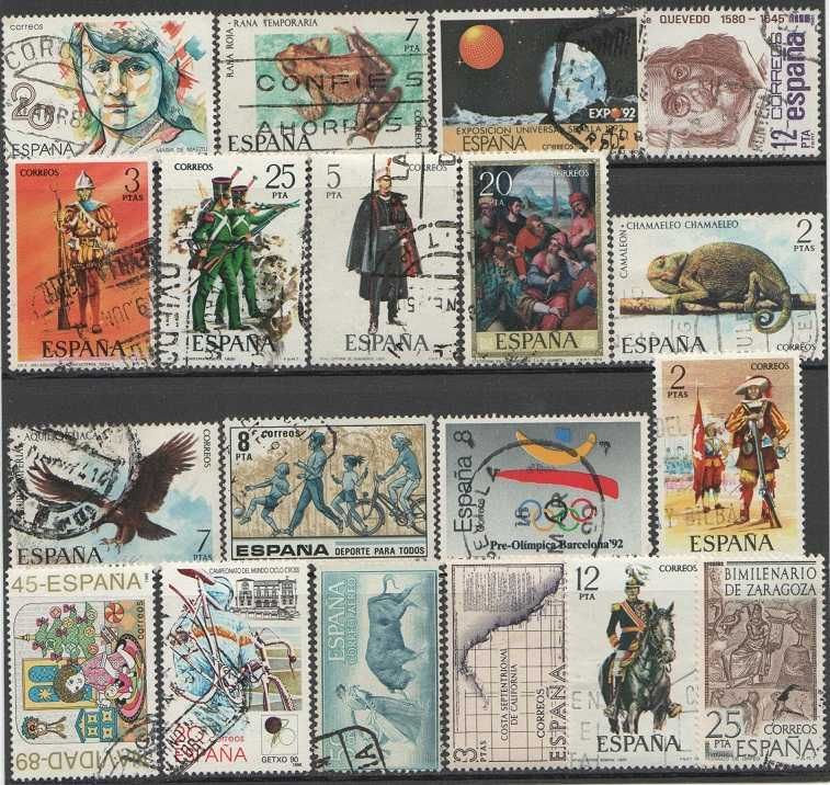 Filatelia: Espanha, 72 selos novos e usados