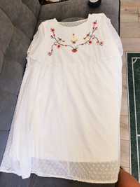 sukienka biała z printem