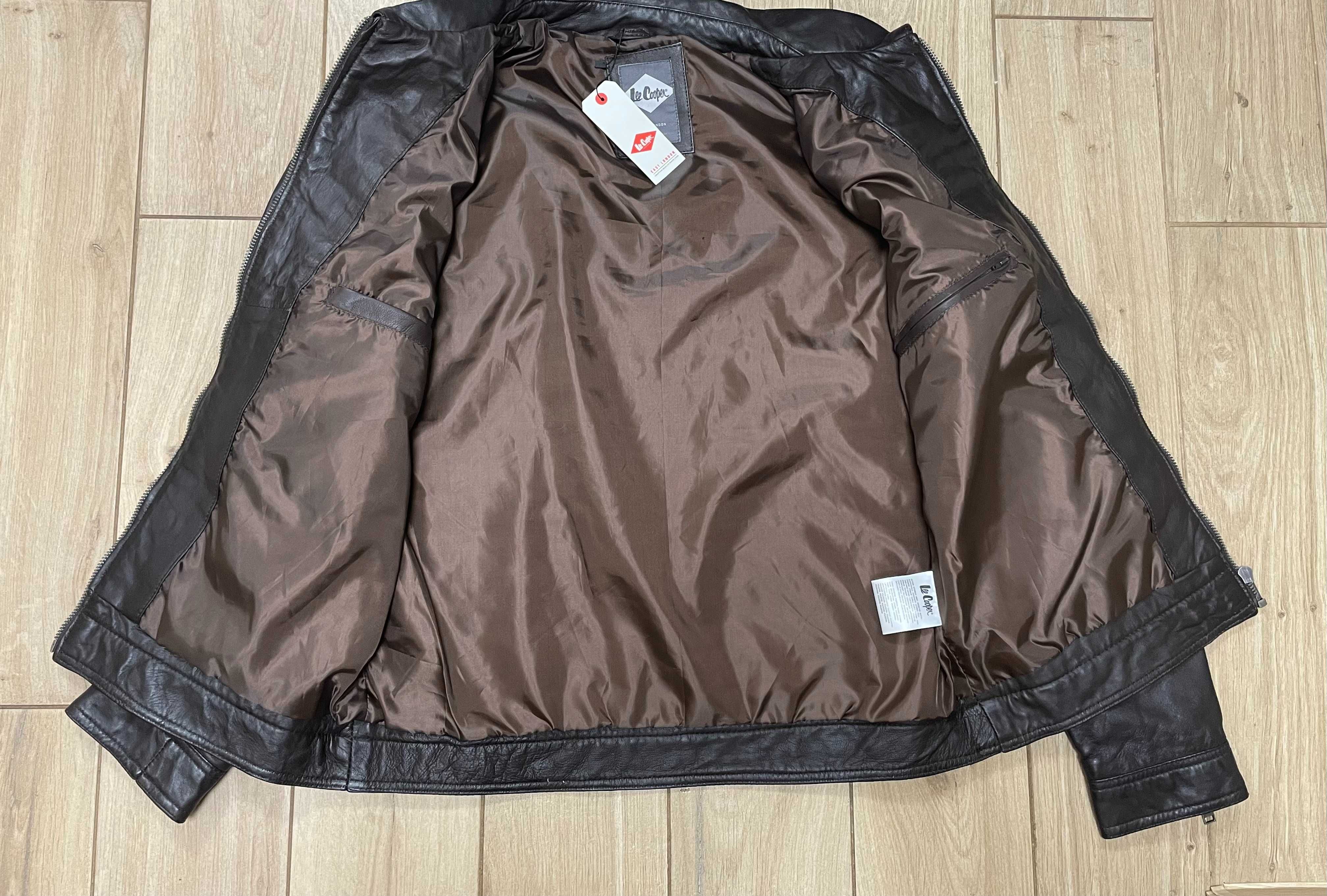 Lee Cooper mode BRIAG BROWN męska kurtka skóra owcza r. XL ciemny brąz