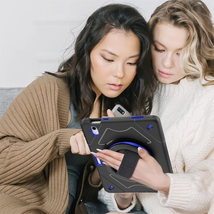 Etui do iPad Pro 11/Air 5/4 z Podstawką i Paskiem na Ramię Czarny