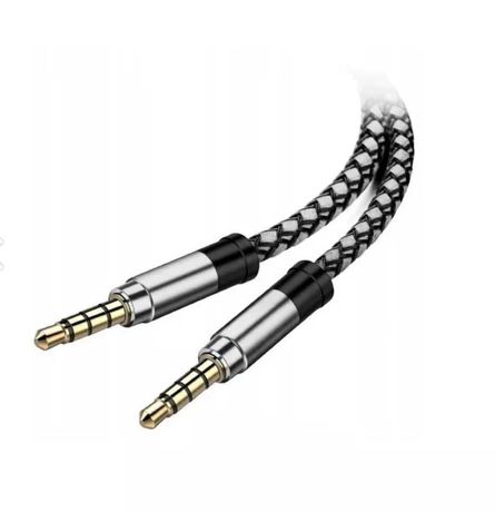 Kabel mini jack 3,5 mm aux oplot długi mocny 1,5m