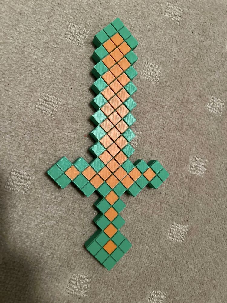 Майнкрафт Іграшка ЗД друк Меч Сокира Кірка Minecraft