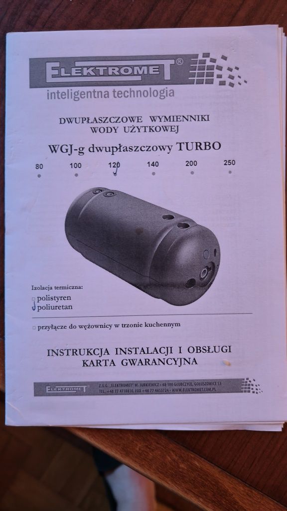 Bojler na ciepłą wode