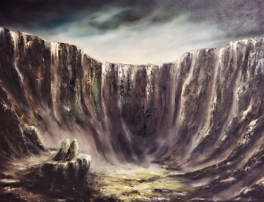Obraz olej na plótnie "Na krawędzi" 80x60 cm