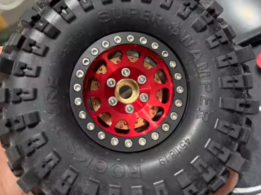 4 mosiężne dociążenia 420g do aluminiowych felg beadlock rc hex 12mm