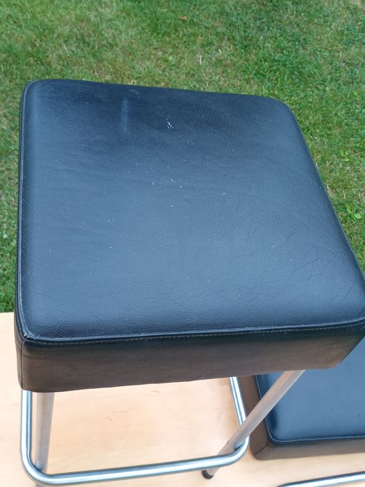 Julius stołek barowy Ikea 2 sztuki hoker prawdziwa skóra stał nierdzew