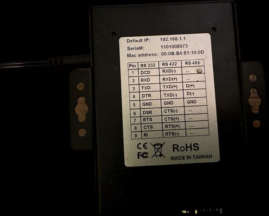 Serwer portu RS 232/422/485- transfer informacji z maszyn
