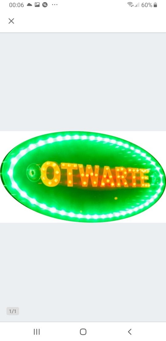 Podświetlana reklama z napisem led 

OTWARTE (125 LED!)