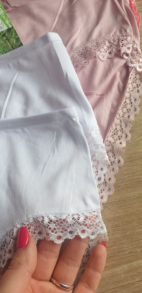 6×bambusowe Damskie majtki figi z koronką 2/3XL, wyższy stan