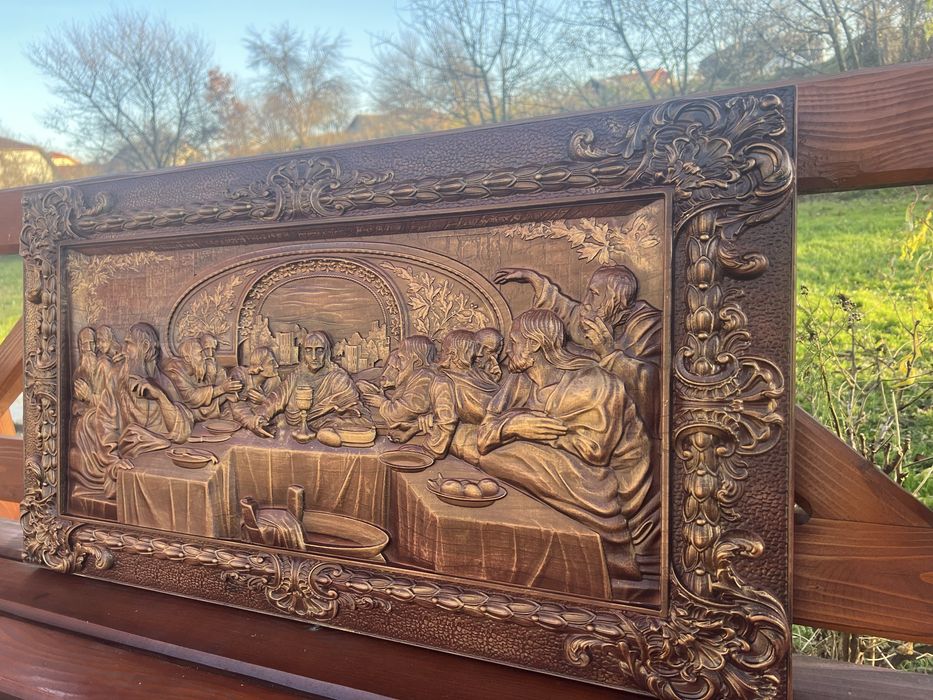 Таємна вечеря  90х48см /образи /картині різблені