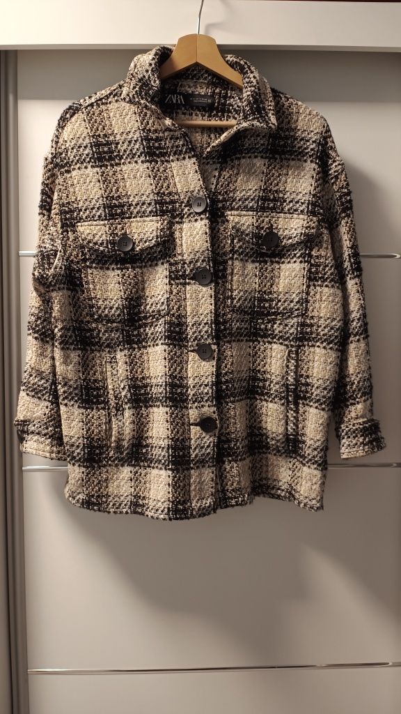 Kurtka koszulowa 70% bawełny szaket w kratę r. S Zara