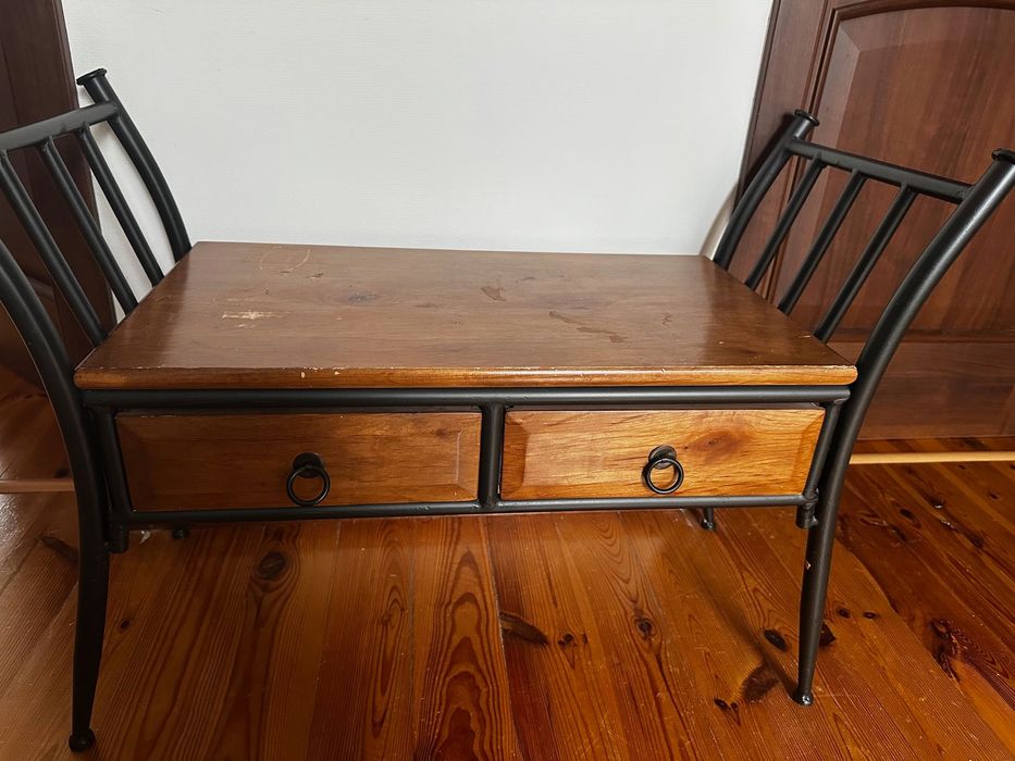 Ławka metalowo-drewniana