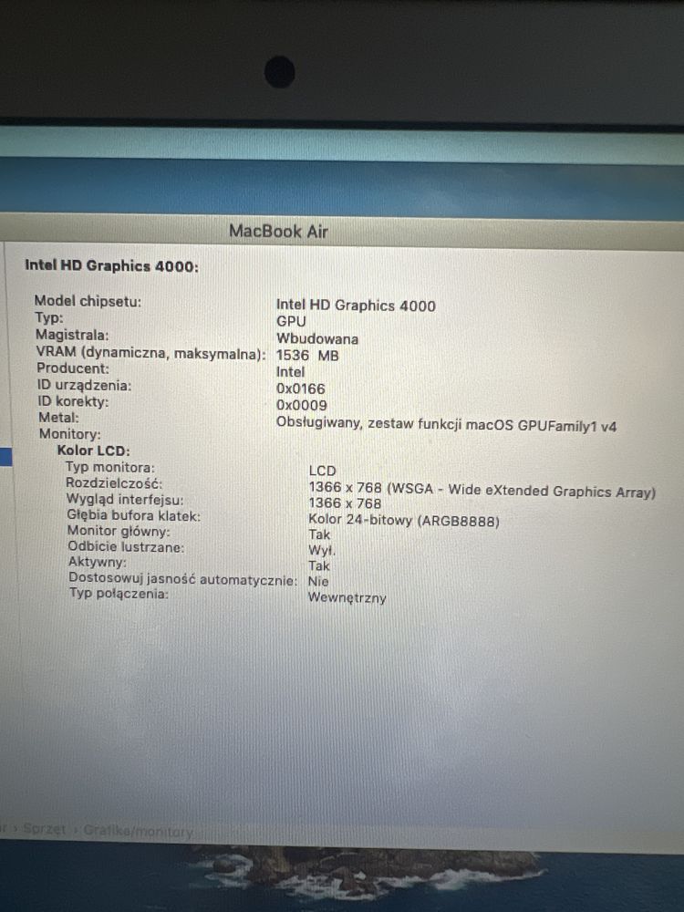 Laptop Apple MacBook 1465 do pracy, dla dziecka, nastolatka