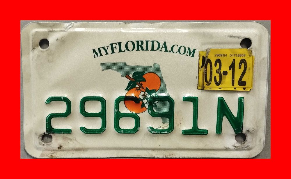 Tablica rejestracyjna FLORYDA FLORIDA MOTO Motocykl USA oryginalna !!!