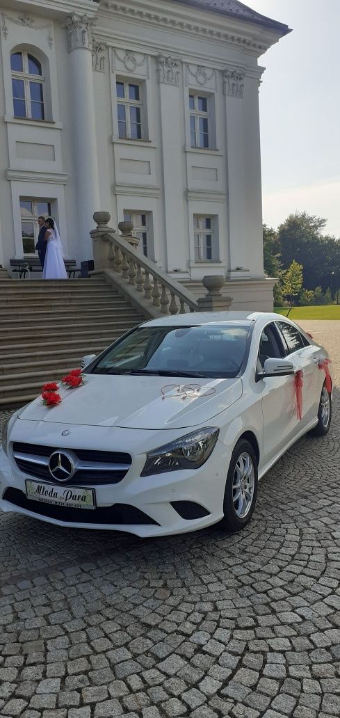 MERCEDES CLA BIAŁE AUTO SAMOCHÓD do ślubu biała skóra500zł całość