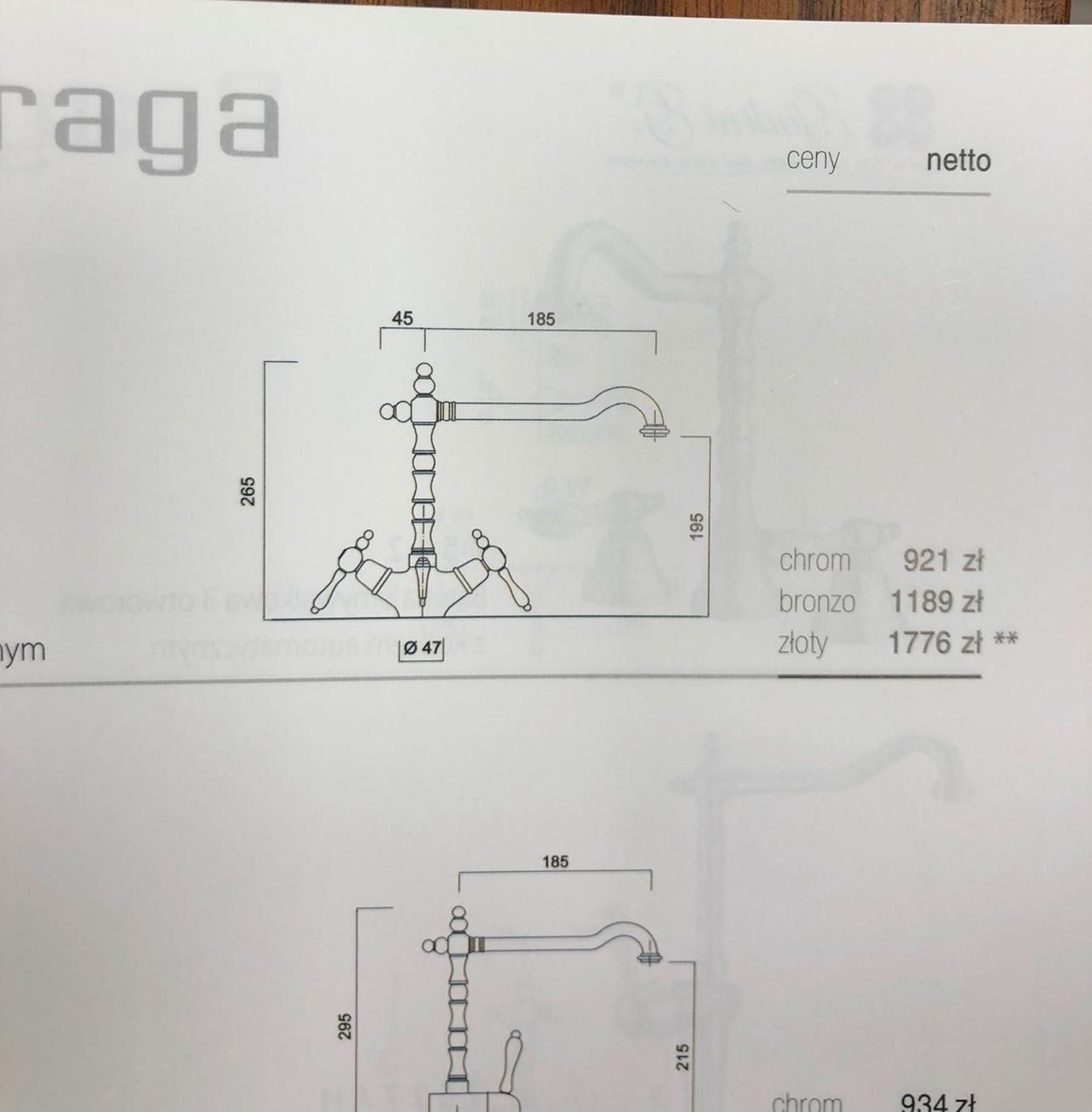 Bateria umywalkowa retro Giulini G. PRAGA