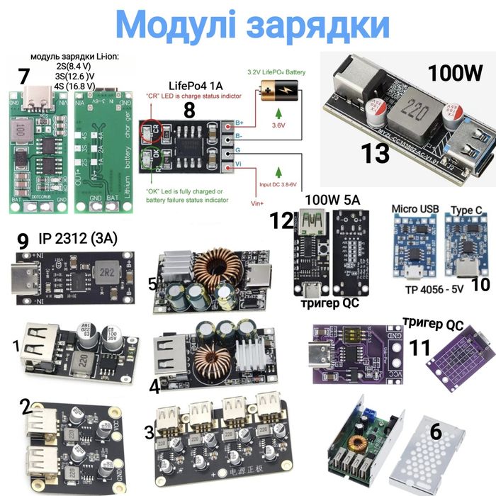 Модуль швидкої зарядки. QC модуль. Підвищуючи/Понижуючі модулі