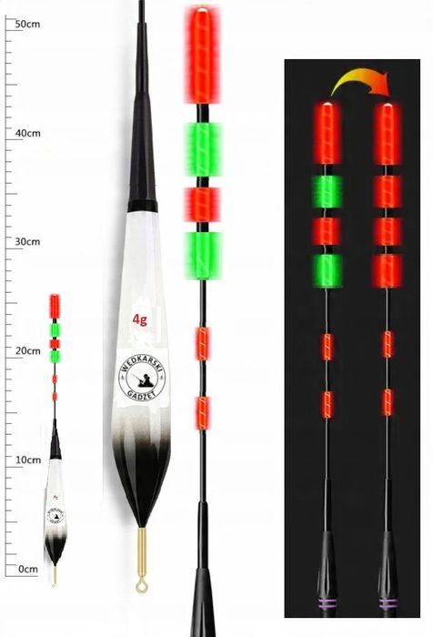 Spławik 4.0 g - 24 cm, Pogrubiana Antena + Dwie funkcje + 2x Bateria