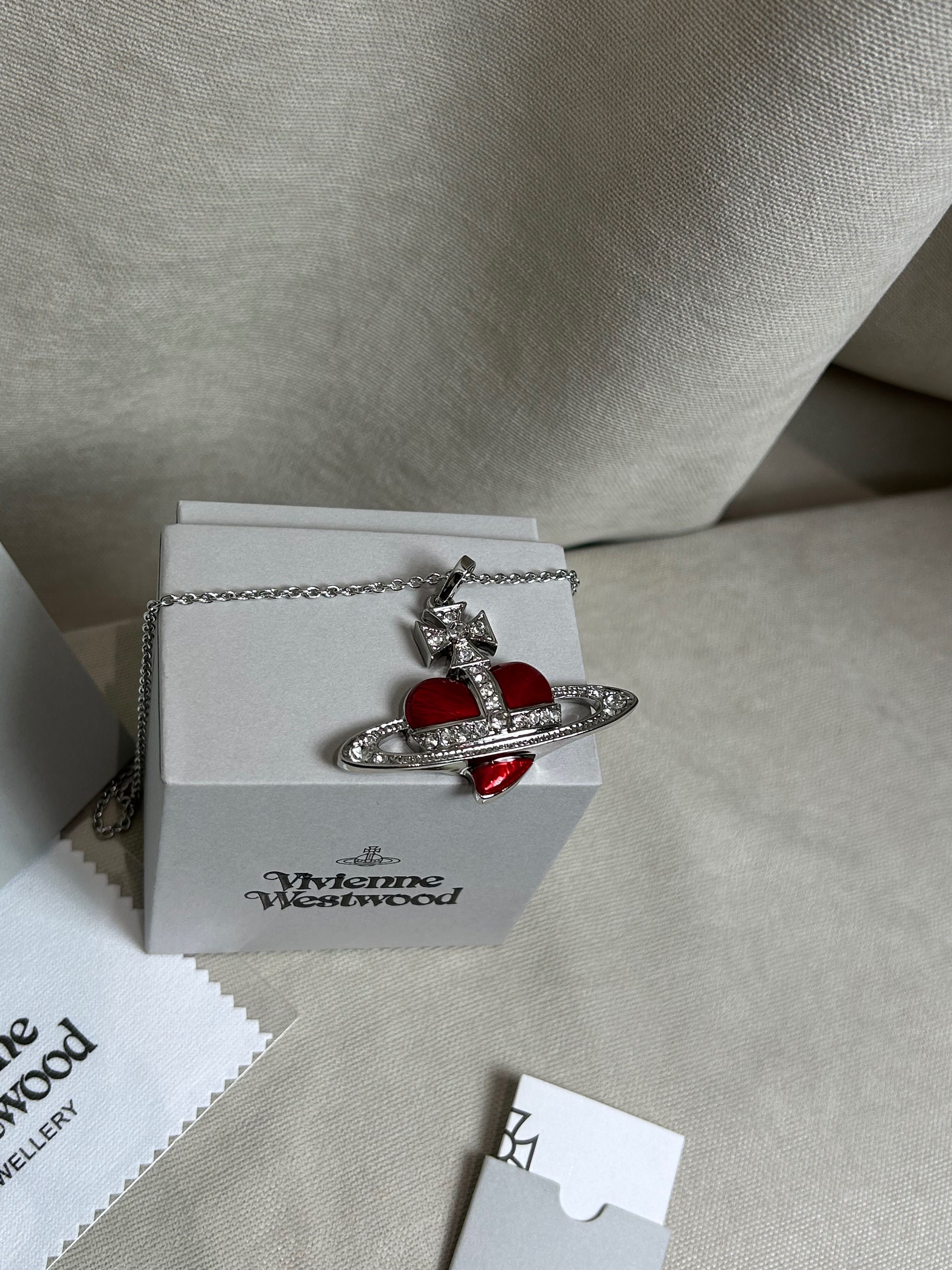 Vivienne Westwood Red Heart Saturn оригинал кулон подвеска