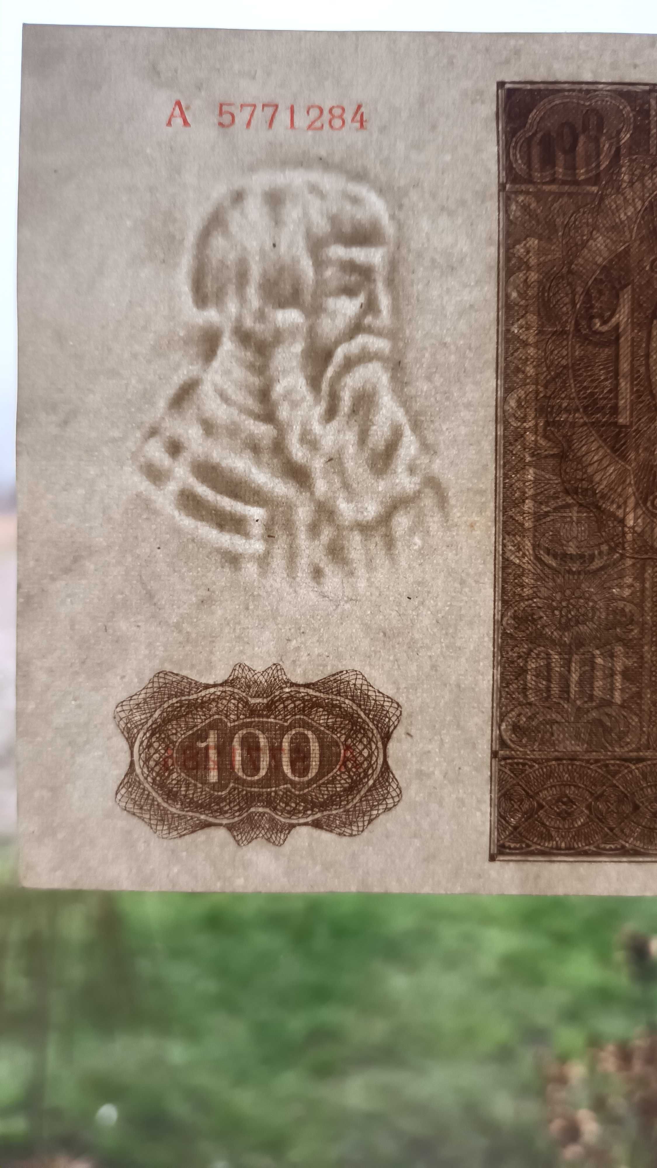 Banknot (KRAKÓW) Okupacja Niemcy 100 zł 1941r..sr. A.Stan UNC