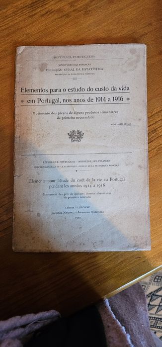 Boletim  com elementos para  o estudo do custo de vida de 1914 a 1916