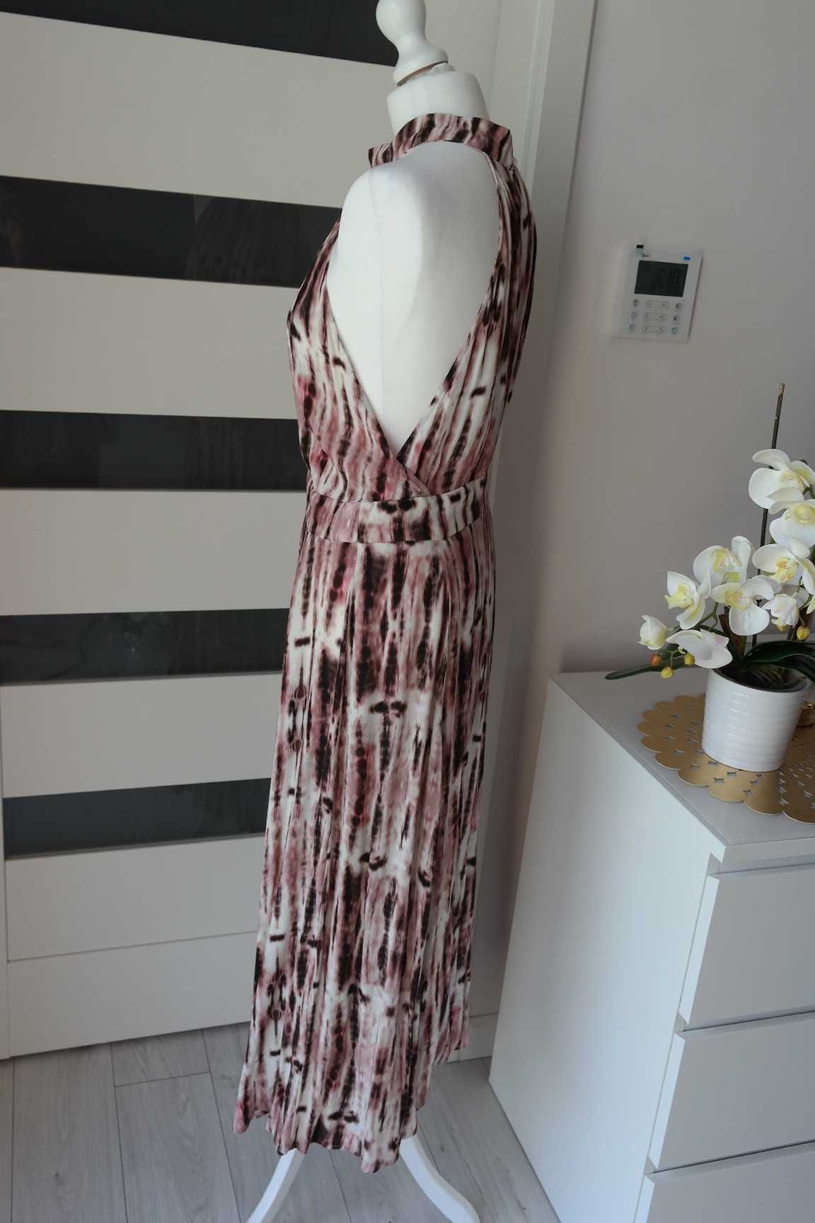 sukienka na lato z chokerem~ wzorzysta~ Maxi~ Reserved r.40
