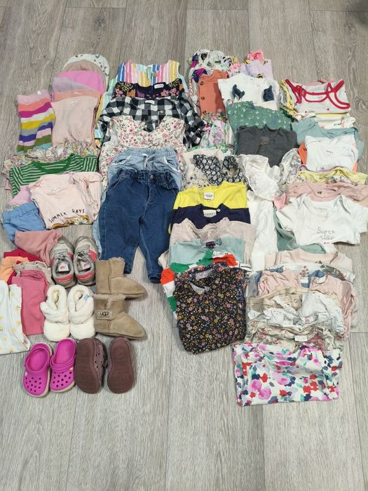 Mega paka ubrań + buty dziewczynka 6-9 miesięcy