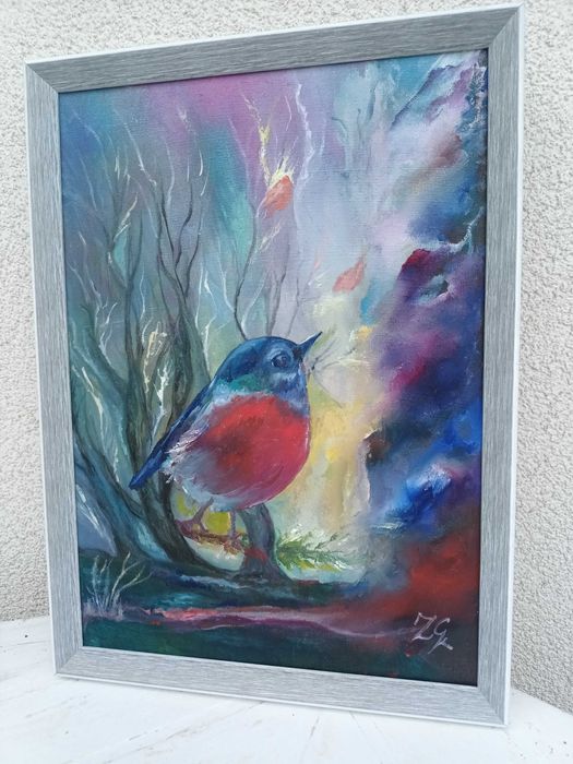 Obraz olejny na płótnie w ramce 37,5 cm x 27,5 cm