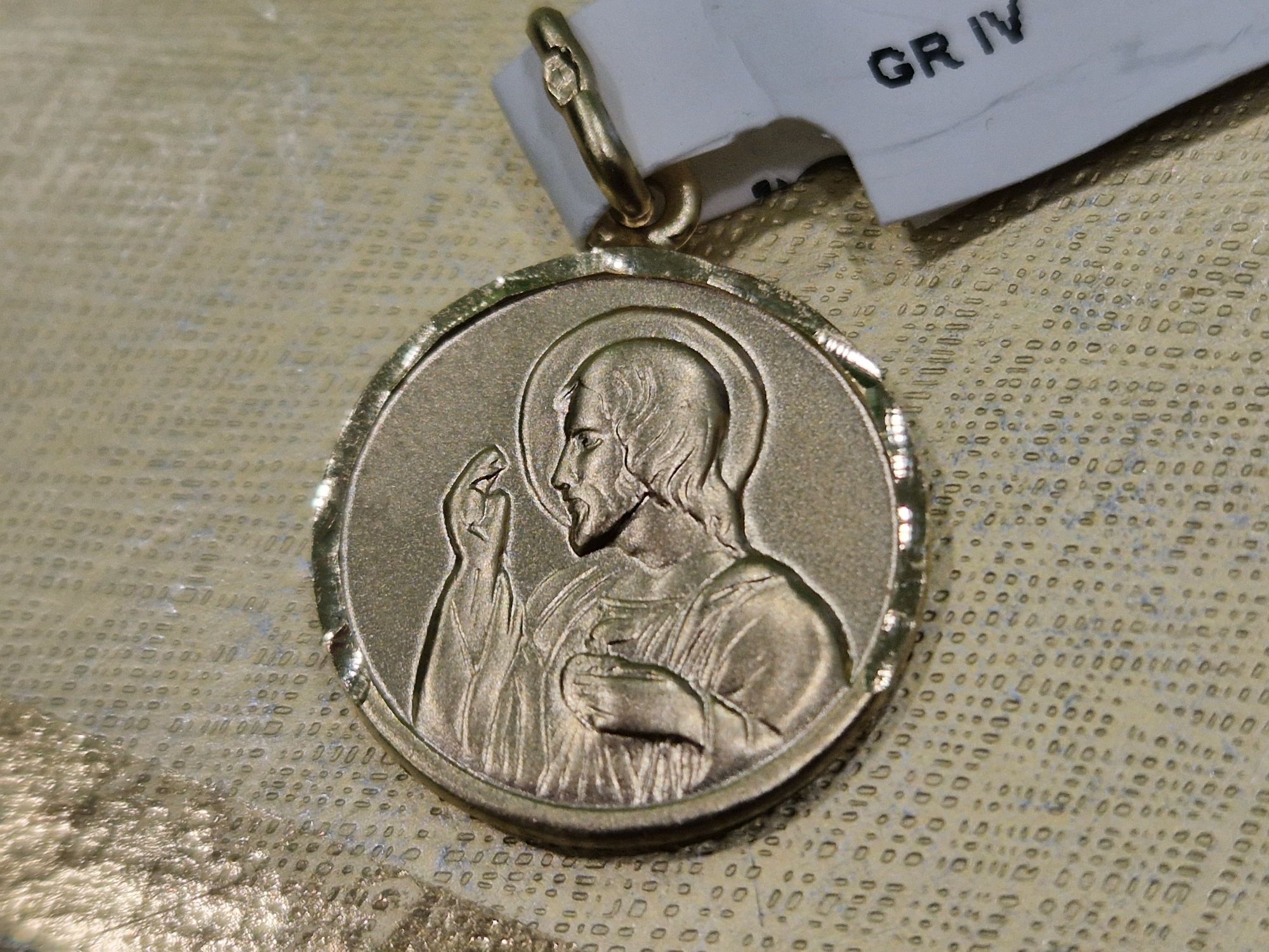 Nowy złoty szkaplerz złoty dwustronny medalik PR 585