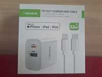 Nowa szybka ładowarka 32W do iPhone’a GlobaLink 2 porty USB-C z kablem