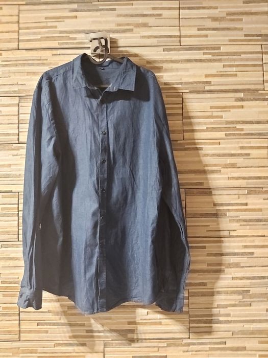 Koszula męska bawelniana jinsowa xxl z  stójką