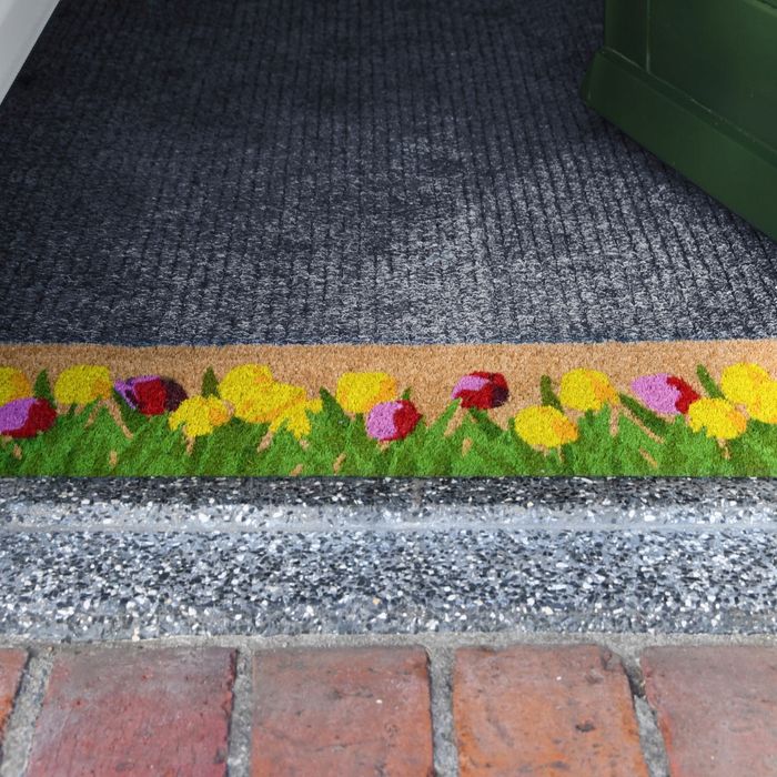 Wycieraczka kokosowa w tulipany, dywanik 75x25 x2