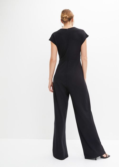 B.P.C czarny kombinezon z wiskozy z przewiązaniem ^52/54