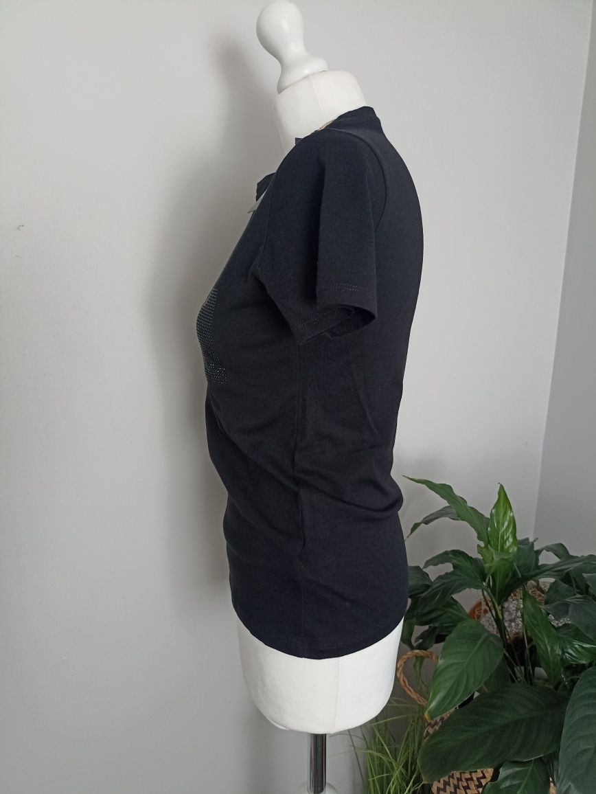 T-shirt z błyszczącym nadrukiem Guess roz.S/M