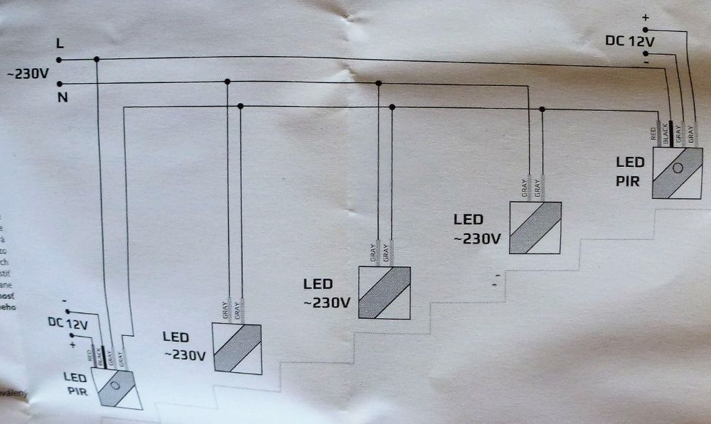 Oświetlenie schodowe LED EVO PIR czujnik ruchu 0,6W Motion