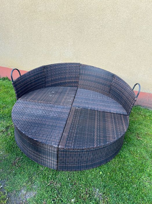 Wyspa ogrodowa okrągła z technoratan ( sofa / leżak / kanapa )