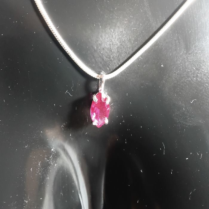 Rubi Marquesa 10x5mm Certificado em Prata 925