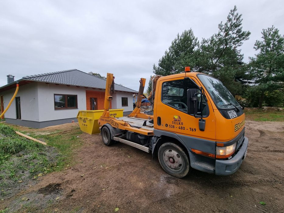 Kontenery wywóz gruzu odpadów śmieci budowlane Janczewo