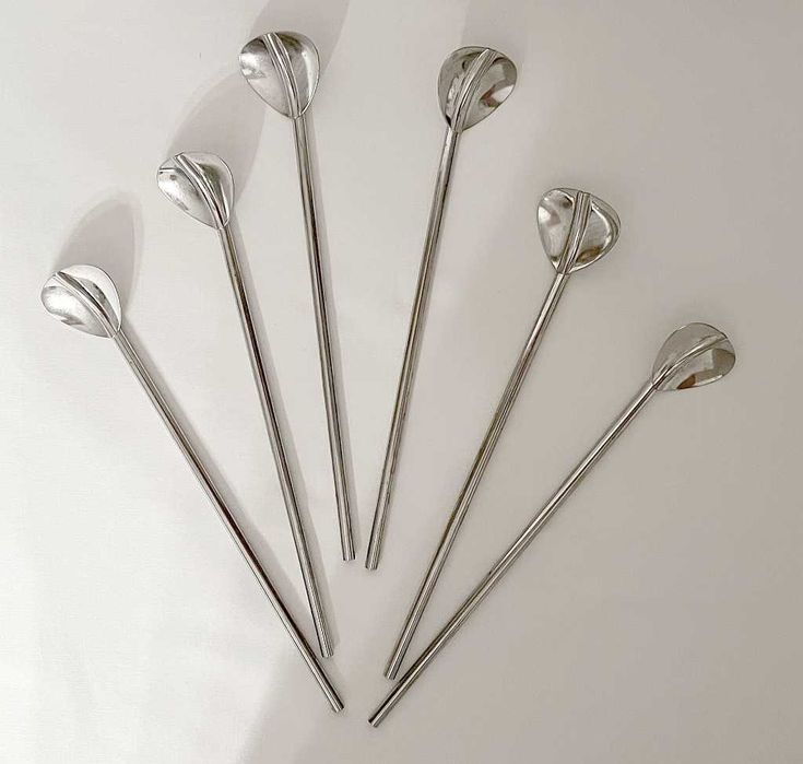 Słomki łyżki metalowa do koktajlu marki WMF 6 sztuk