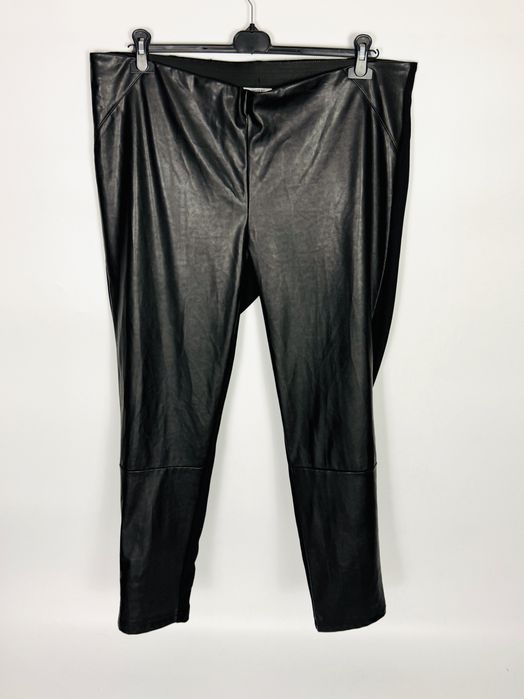 Legginsy z eko skóry i materiału w prążki 5XL 50 C&A