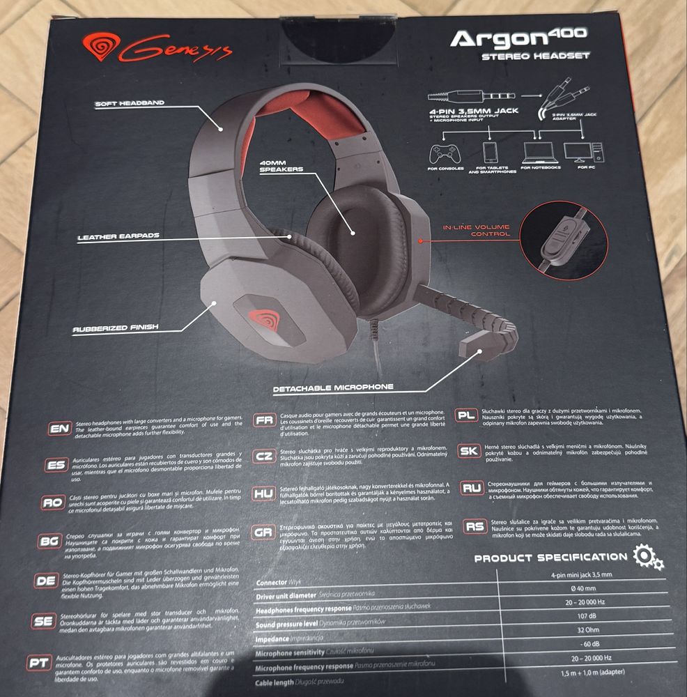 Słuchawki gamingowe Genesis Argon 400 NOWE!