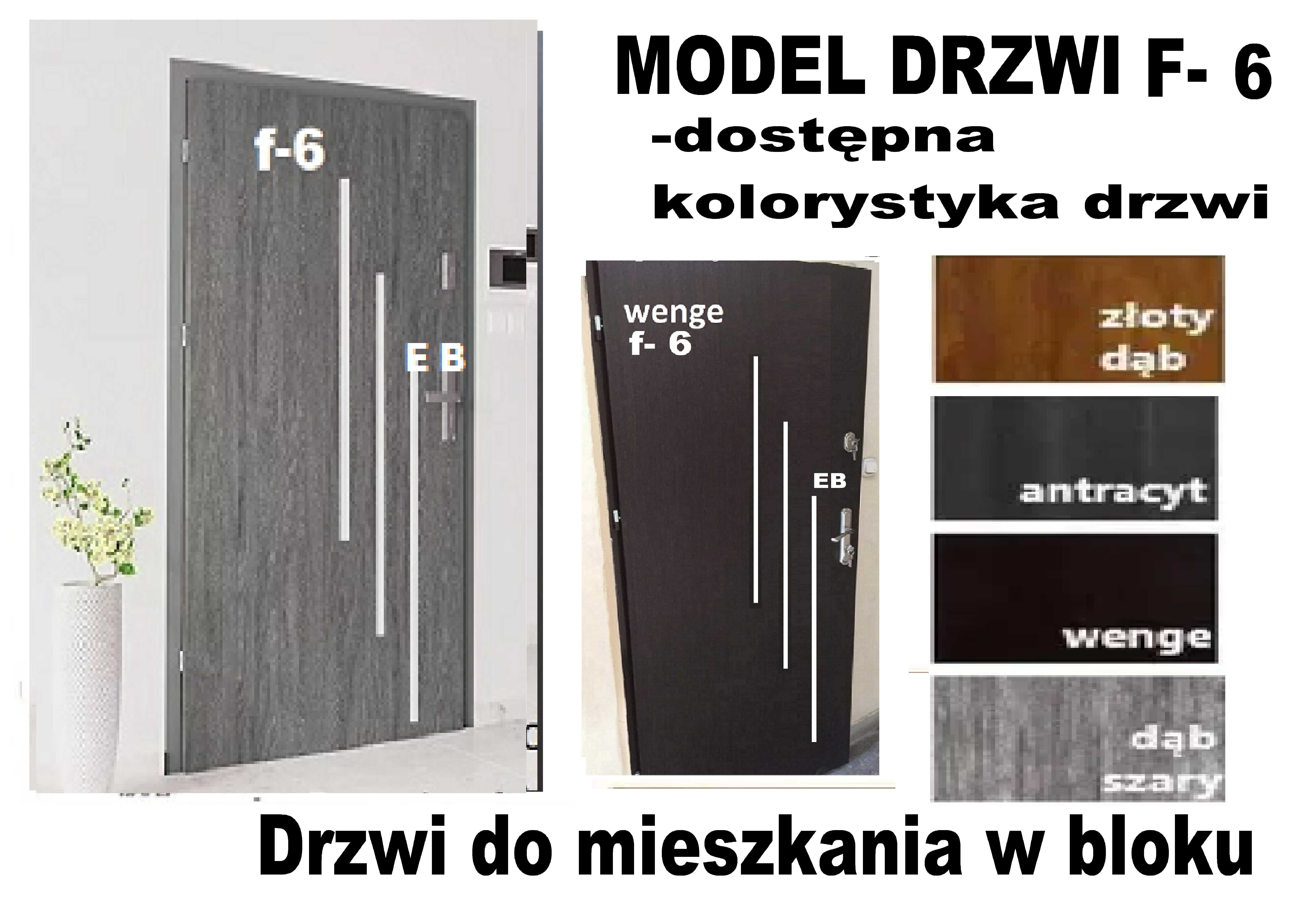 Drzwi zewnętrzne wejściowe do mieszkań z MONTAŻEM,  blok