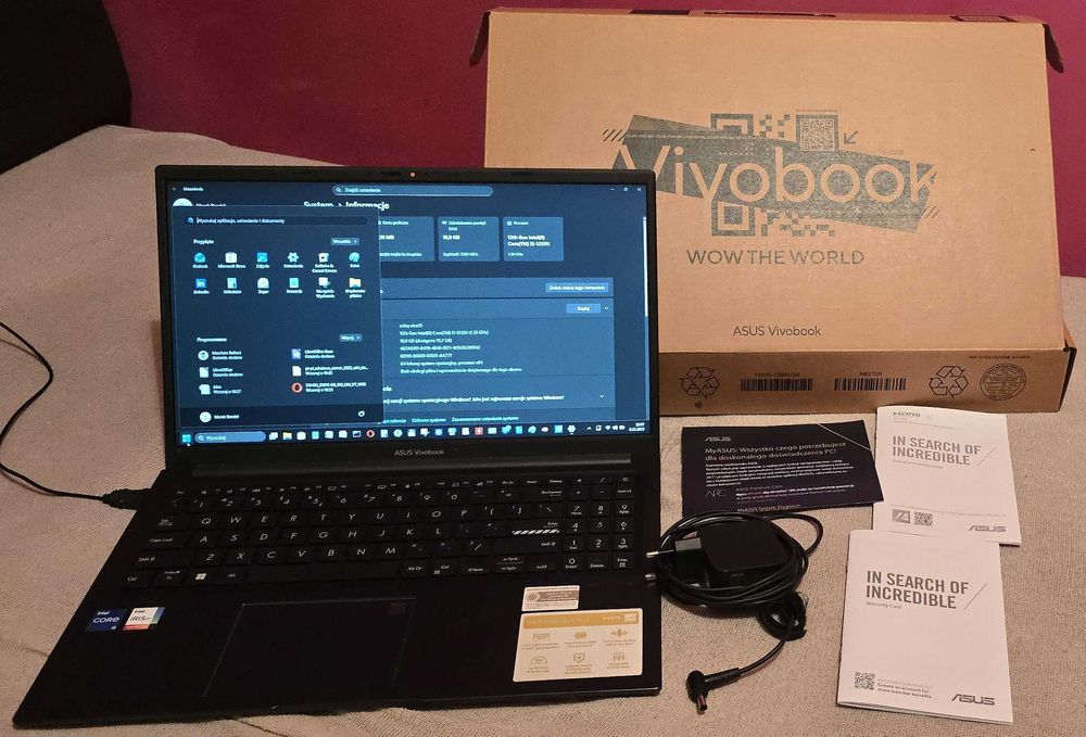 ASUS Vivobook 15 i5/16GB/512GB NVMe – WiFi 6E – Gwarancja!