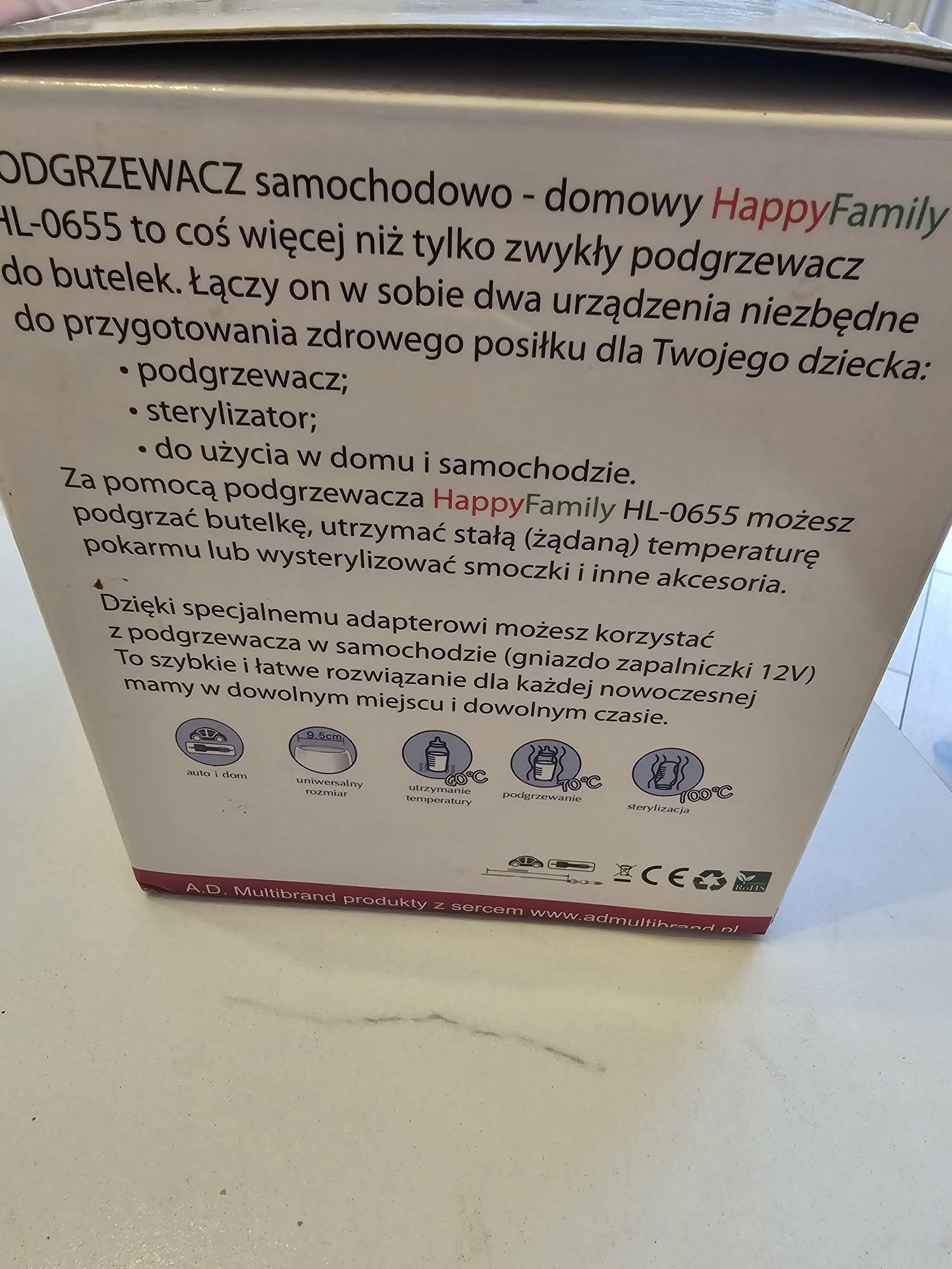 Podgrzewacz samochodowo- domowy do butelek, zupek