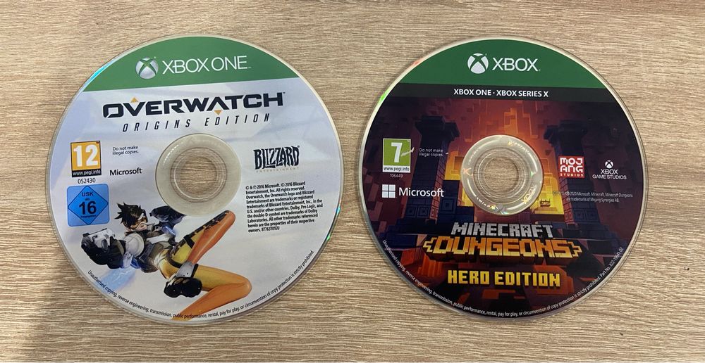 2x GRA - Xbox ONE / Minecraft Dungeons Hero / Overwatch - KOMPLET!