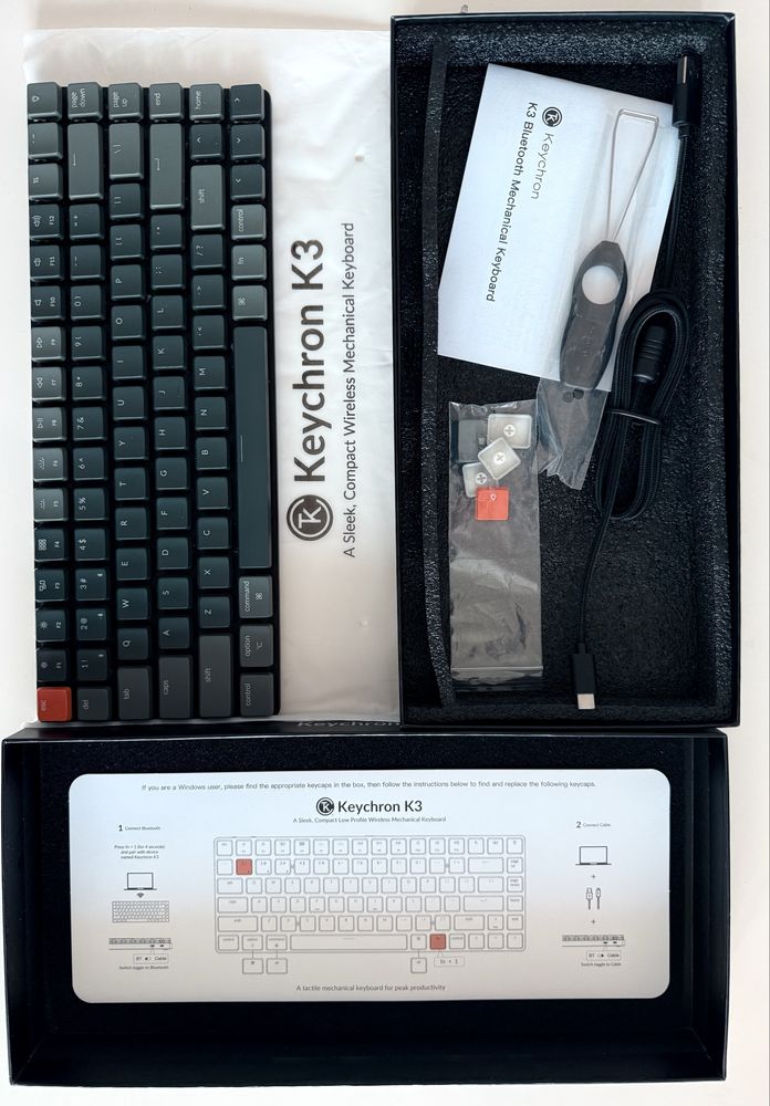 Keychron K3 v2 Ultra-Slim Wireless Mechanical Keyboard | Stan idealny